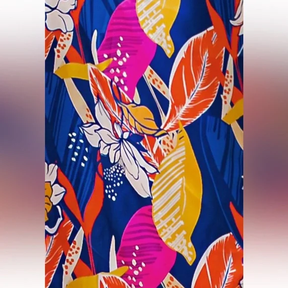 NWT! Plus Luxury Floral Jumpsuit Long Sleeve Elasticized Waist Wide Leg Pockets - Picture 6 of 6